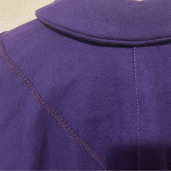 Vintage Pendleton purple wool cape poncho satin lined rose detail one size fall - Picture 5 of 8